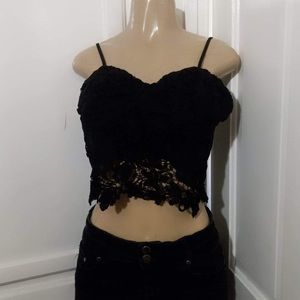 Avec black party crop top